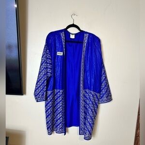 Rija kimono blue/ gold 28 p2p  35-1/2 length no size see measurements preowned